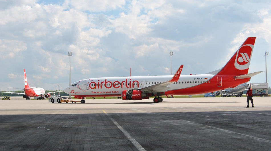 Flugzeugbeschriftung Air Berlin 35 Jahre ABC Beschriftungsbedarf GmbH München