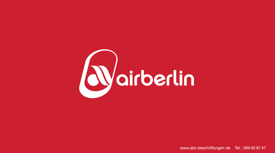 Flugzeugbeschriftung Air Berlin 35 Jahre ABC Beschriftungsbedarf GmbH München