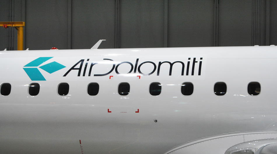 Flugzeugbeschriftung Air Dolomiti ABC Beschriftungsbedarf GmbH München