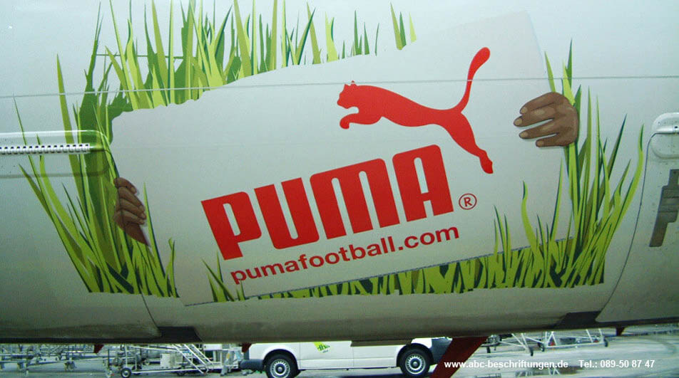 Flugzeugbeschriftung DBA Puma 2006 ABC Beschriftungsbedarf München